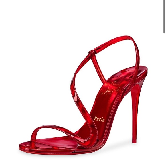 Christian Louboutin Shoes - • Christian Louboutin • Rosalie 100MM Iridescent Leather Slingback Sandals Heels